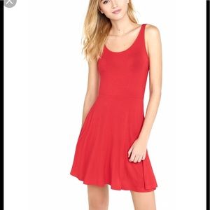 Red tank skater dress